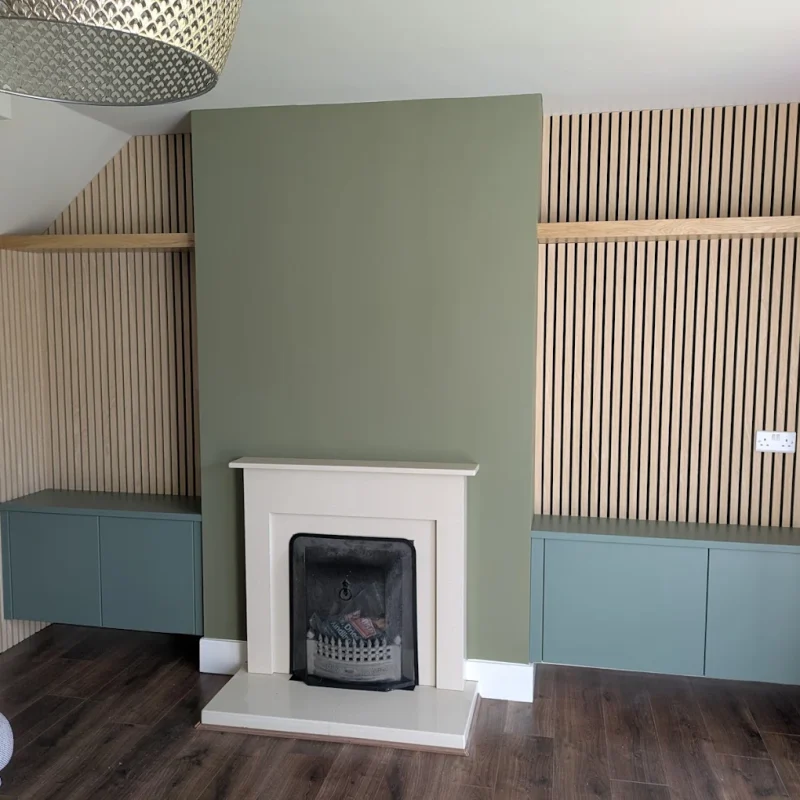 Feature wall installation in a living room