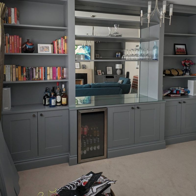 Custom built, bespoke carpentry alcove unit built by SMD Carpentry Dublin