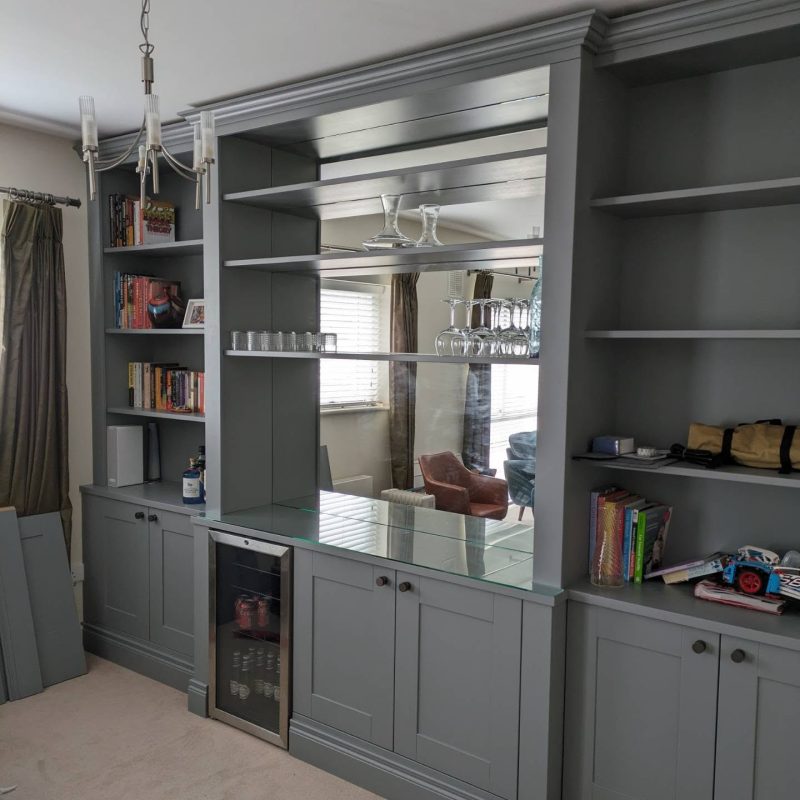 Bespoke alcove unit full wall carpentry project